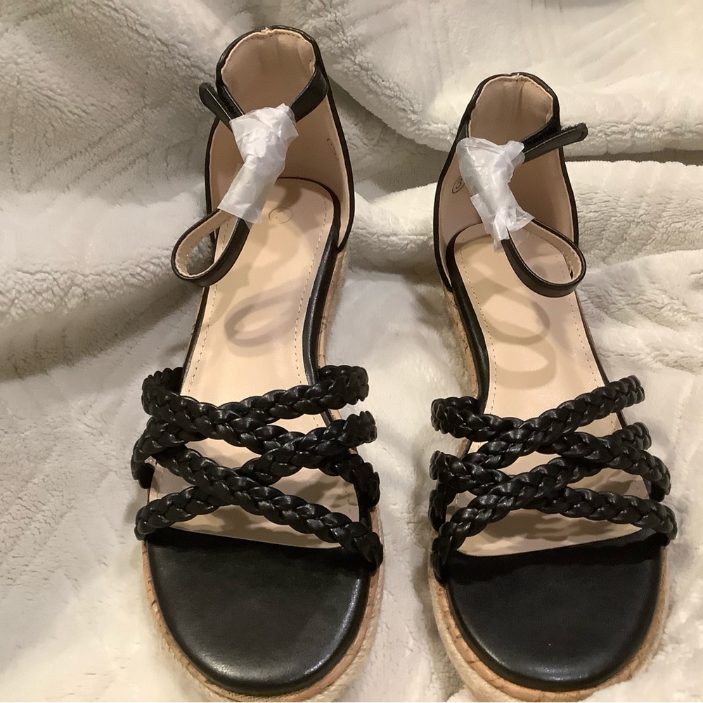 LAICIGO Girl's Platform Sandals Ankle Strap Wedge Sandal Open Toe Braided Summer